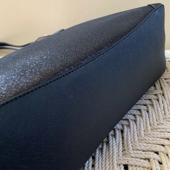 Kate Spade New York Shimmy Glitter Tote Shoulder Bag Black large Handbag NWT - Picture 6 of 9